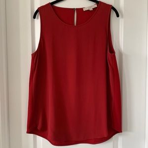 NWOT LOFT Red Mixed Texture Sleeveless Top Size Medium
